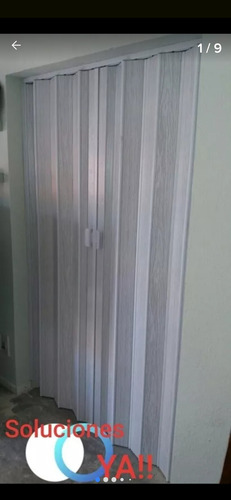 Puerta Plegable Pvc Rustica Cierre Central Y Tranca 1.4x2.1