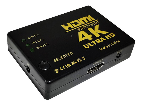 Switch Selector De Hdmi 3x1 De 4k Ultra Hd Hdmi3to1 Tech