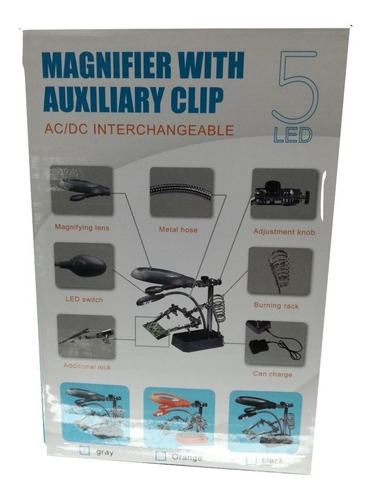 3ra Mano Modelo2019, 2 Lupas Portacautin, 5 Leds Usb Y Pilas