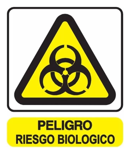 Cartel Peligro Riesgo Biológico 22x26 Cm Señalización