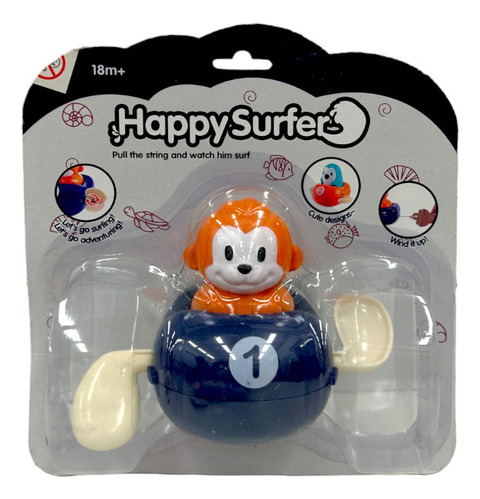 Animalitos Nadadores A Cuerda Happy Surfer 11 Cm