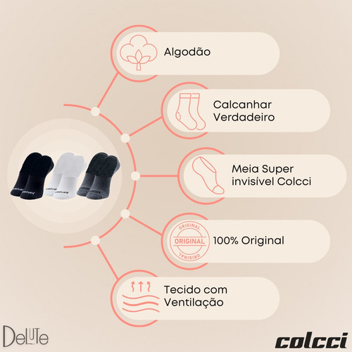 Kit 4 Meias Colcci Sapatilha Super Invisível Com Silicone