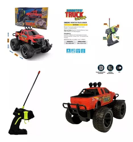 Carrinho Controle Remoto Monster Truck Junior - Polibrinq