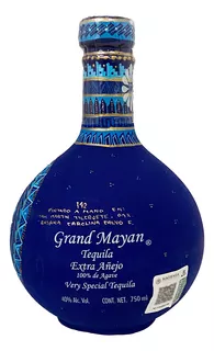 Tequila Grand Mayan Extra Añejo Cerámica Azul 750 Ml
