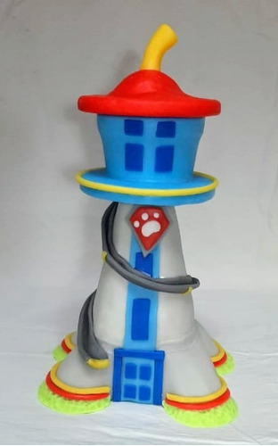 Adorno Torta Torre Paw Patrol De 28cm Alto En Porcelana Fria