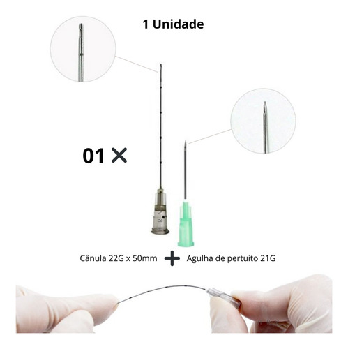 Microcânula 22g X 50mm Agulha Auxiliar Rennova Anvisa 1 Unid