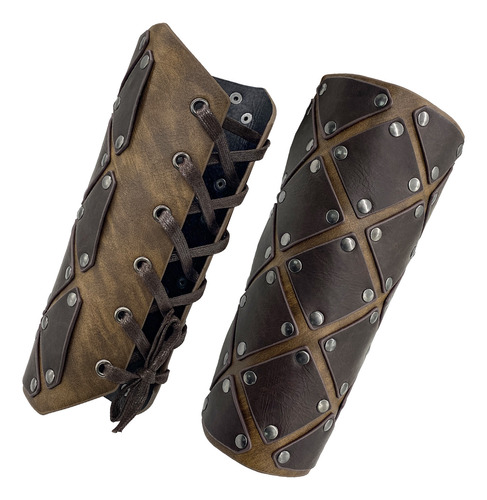 Brazo De Cosplay Bracer, Puntales De Piel Sintética Con Cord