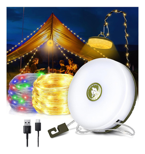 Luz Led Guirnalda Camping Linterna Luces Usb Impermeable Color Blanco