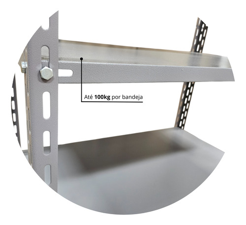 Estante Aço Industrial Reforçada P/100kg Por Bandeja 58x92cm