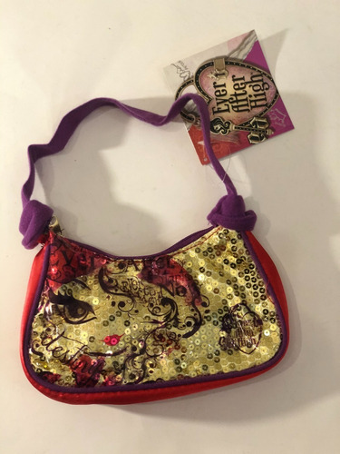 Bolsa Ever After Mod 32 High Con Lentejuela Dorada Color Rojo