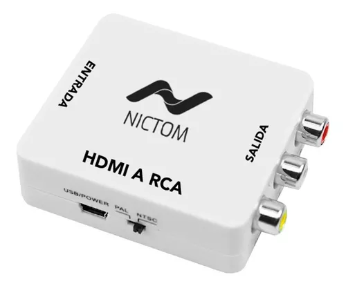 Conversor Adaptador Hdmi A Rca Nictom Activo Con Audio Local