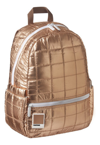 Mochila Primaria Pantone Color Dorado Oscuro Diseño De La Tela Cuadros