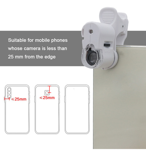 Cámara Universal Con Zoom De 60x Con Luz Led Abs Phone Pocke