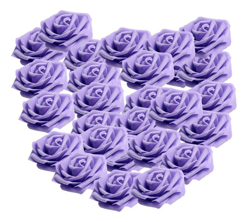 100pcs Mini Rosas Artificiales Espuma Decoración Púrpura