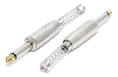 Imagem 2 de 2 de 10 Conector P10 Stereo Niquelado Com Mola Oferta