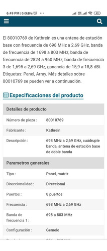 Imagen 6 de 6 de Antena Celular De Estación Base 8 Puertos