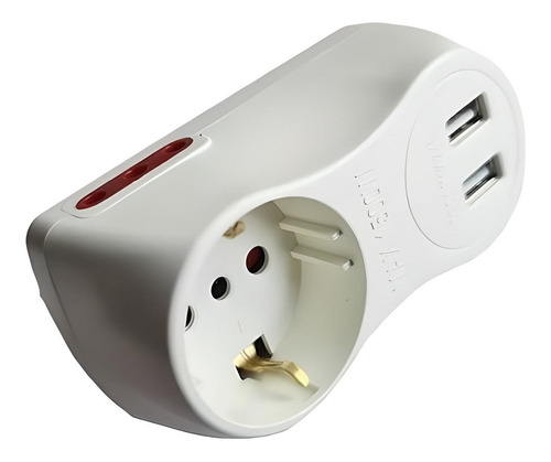 Adaptador Schuko + 2 Toma Corrientes 3 En Linea A + 2 Usb