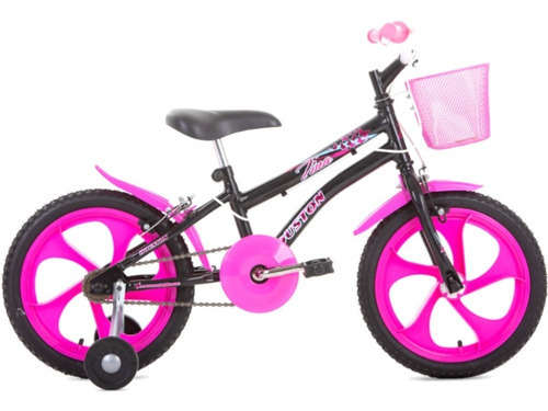 Bicicleta Infantil Aro 16 Com Cesta E Rodinhas -  Tina Houst Cor Preto