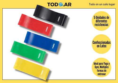 5 Bandas Elásticas + 3 Tensores Elásticos + Soga Para Saltar