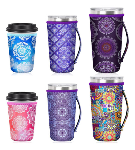 6 Fundas Reutilizables Vasos De Café Helado Diseño De...