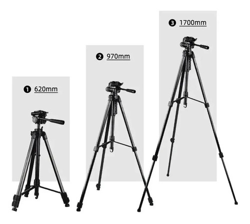 Imagem 6 de 6 de Tripé Telescópico Sl-3600 Preto 1,80 Mt