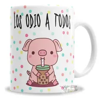 Comprar Taza De Cerámica Los Odio A Todos Cerdito Chanchito Con Caja