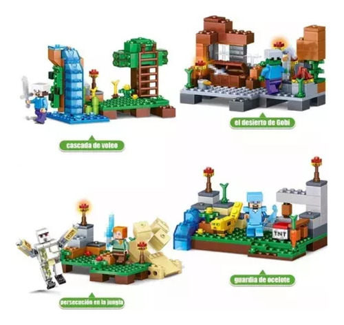 378 Muñecos De Minecraft 4 En 1 De Lego Garden City