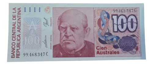 Billetes Mundiales : Argentina 100 Australes  Año 1985-1990