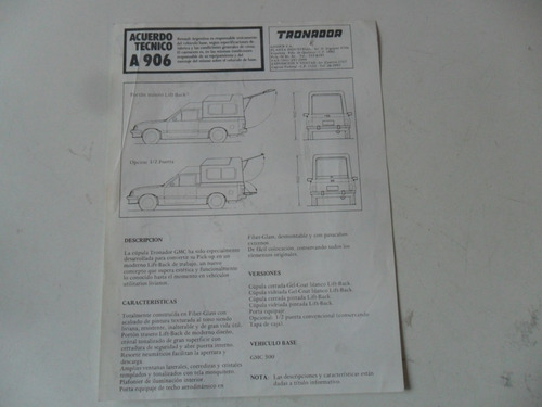 Folleto Gmc 500 Chevette Auto No Manual Clasico Tronador (Usado)