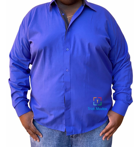 Imagem 2 de 4 de Camisa Social Plus Size - Moda Maior Varias Cores - Barato