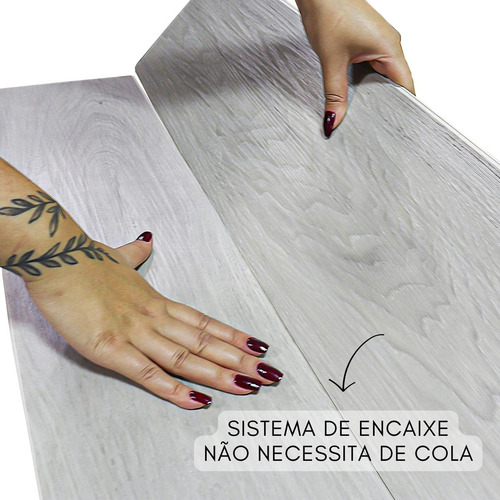 Piso Click Cor: Cinza Vinilico Clicado Textura Premium 1m²