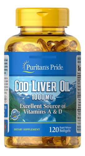 Cod Liver Oil 1000mg 120 Softgels Puritan's Pride