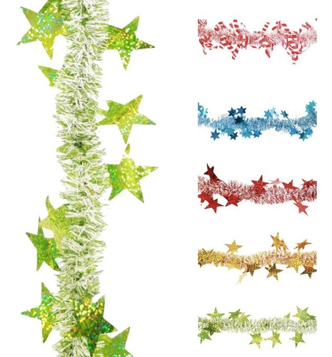 Imagen 4 de 10 de Guirnalda Boa De Navidad 180cm Decoracion Adorno Navideño