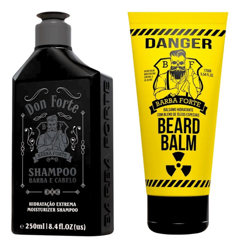 Kit Shampoo Don Forte 250 Ml +balm Danger 170 Ml Barba Forte