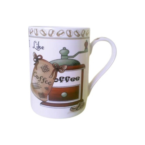 Caneca I Like Coffe Eu Amo Café Marrom Em Porcelana Novo