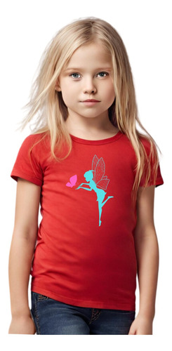 Camiseta Infantil Feminina Fadinha E Borboleta