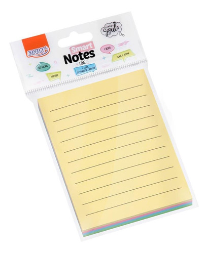 Bloco Recado Adesivo Smart Notes Line Pastel Pautado 100