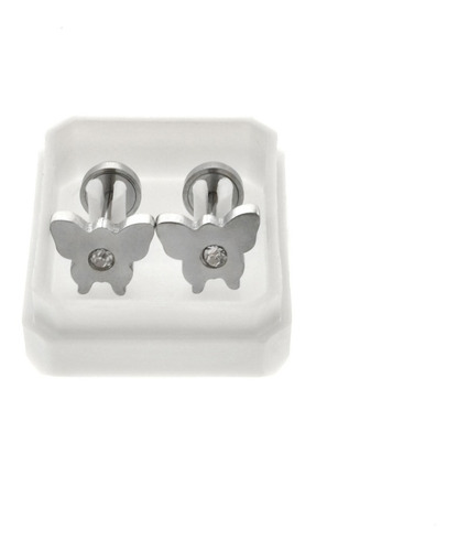 Imagen 5 de 7 de Aritos Abridores Mariposas Piedra 7mm Acero Quirúrgico