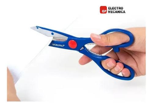 Imagen 4 de 9 de Tijera Profesional 20cm Reforzada Acero Inoxidable Workpro