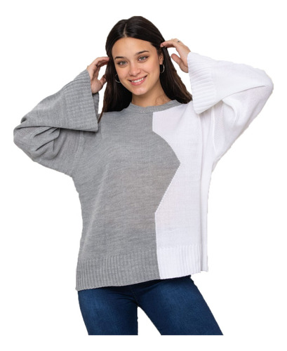 Sweater Lana Mujer Pullover Dama Amplio Dos Colores Oversize