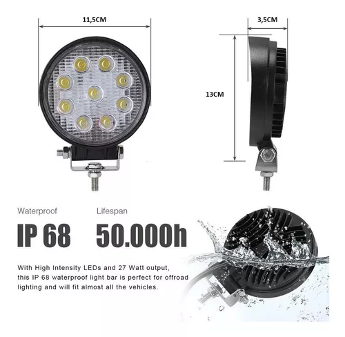 Foco Led 27w Neblinero Barra Led 4x4 Focos Led Para Autos – Qatar Shop