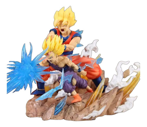 Figura Gohan Ssj 2 Y Gokú Lanzando Un Kamehameha Saga Cell