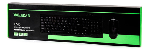Kit Teclado + Mouse Wesdar Km5 Malla Oficina Pc Usb Combo Color del teclado Negro