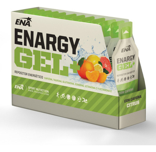 Ena Sport Enargy Gel + Cafeína Repositor Citrus X12 Unidades