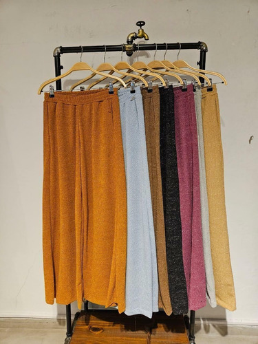 Pantalón Palazo De Lanilla Lurex Mujer Stewart