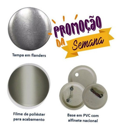 Insumos/ Suprimentos Para Boton 100 Pçs 3,5 Cm