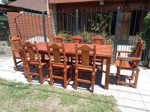 Juego De Mesa 6 Sillas Y 2 Sillones Cabeceros