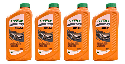 Óleo De Motor Lubrax Valora 5w30 Api Sp Sintético Kit 4 L