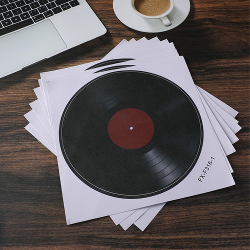 Pegatinas De Pared Con Discos De Estilo Retro, 8 Unidades, D