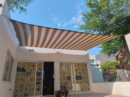 Malla Sombra Rashel 90% 8x10 Reforzada Lista Para Colocar Cafe/beige